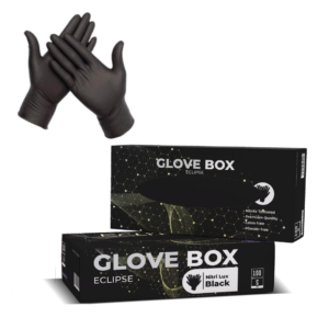<b>Black Nitrile Gloves:</b> <br> Box R80 (1 Box), <br> Case R750 (10 Boxes)