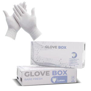 <b>Latex Powdered Gloves:</b> <br> Box R85 (1 Box), <br> Case R800 (10 Boxes)